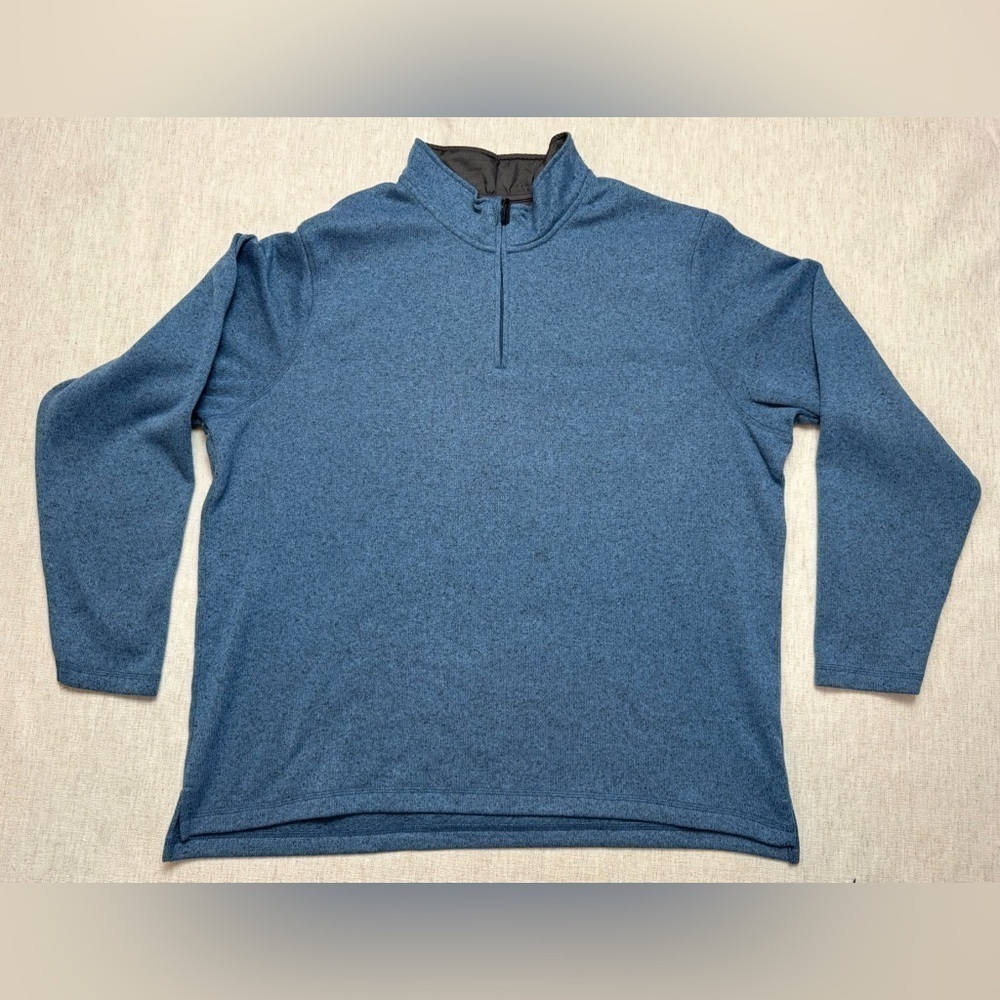 Men's Wrangler 1/4 Zip Sweater Fleece 2XL Blue Long Sleeve Fall Winter Outerwear